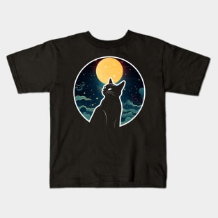 The Black Cat and the Moon Kids T-Shirt